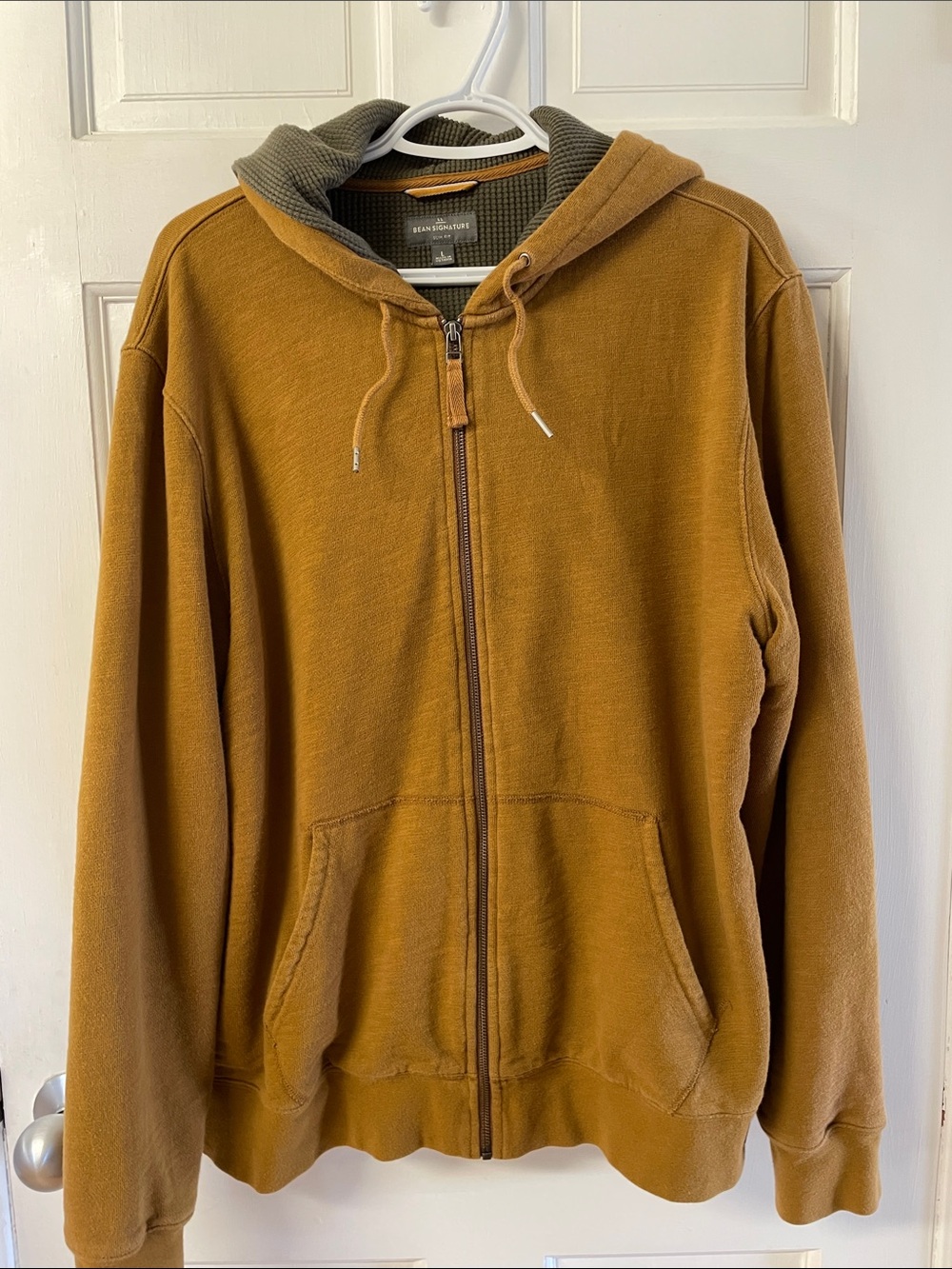 L. L. Bean Signature waffle lined full zip slim fit hoodie men’s size large
